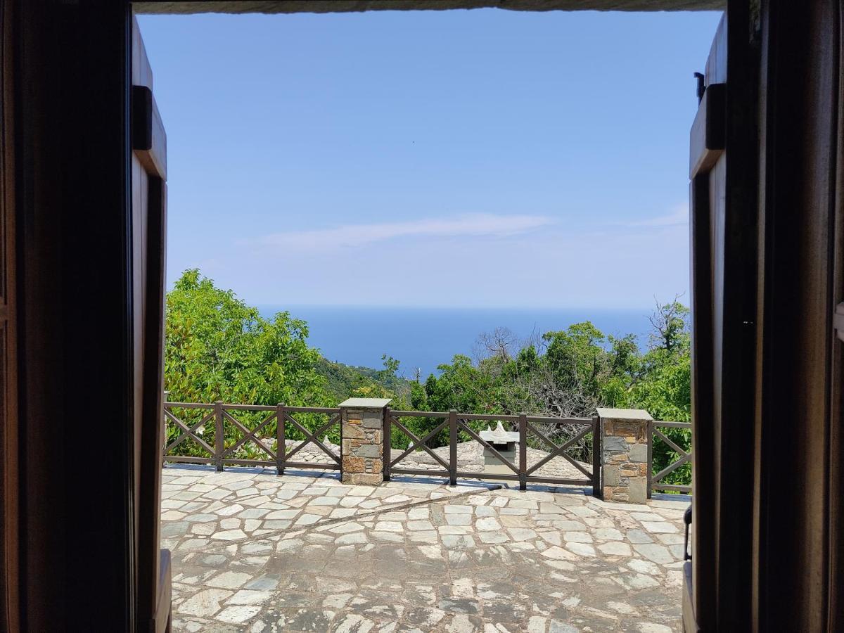 Villa Cozy Blue Stone House With A Great Sea View. Tsagkarada Exterior foto